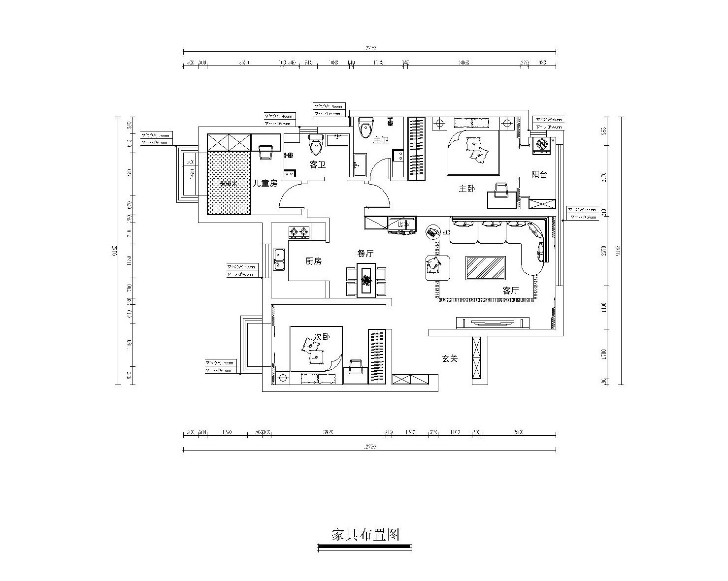 龍溪城新中式風(fēng)格戶型圖裝修效果圖