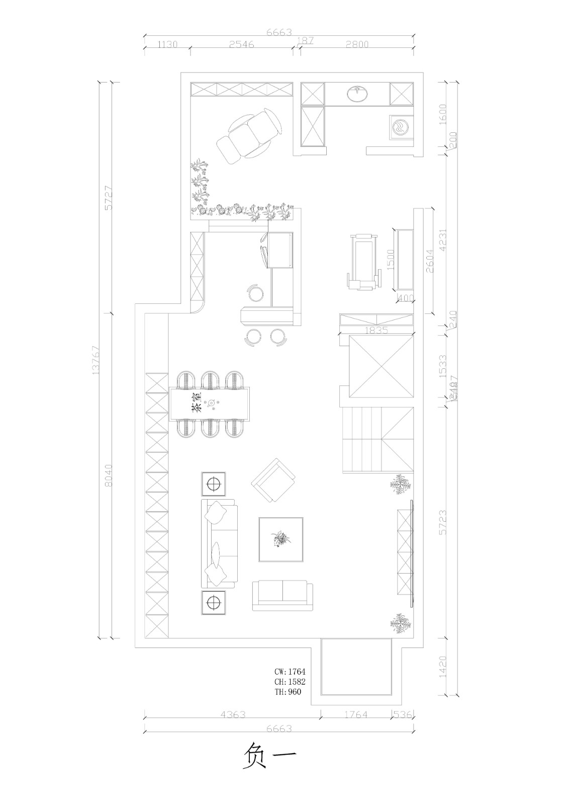 萬(wàn)德世家底躍300㎡新中式風(fēng)格戶型圖裝修效果圖